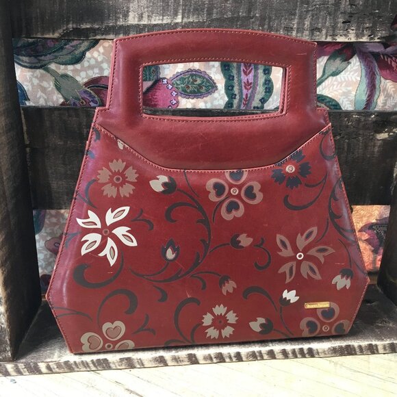 Giorgio Fabiani Print Leather Handled Bag with Shoulder Strap - Picture 1 of 7